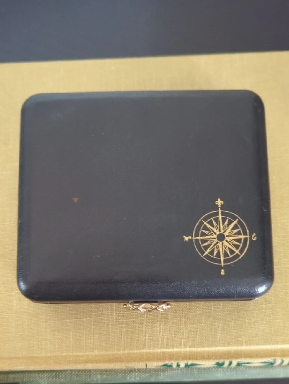 Vintage Black Tie Clip Holder With Nautical Detail